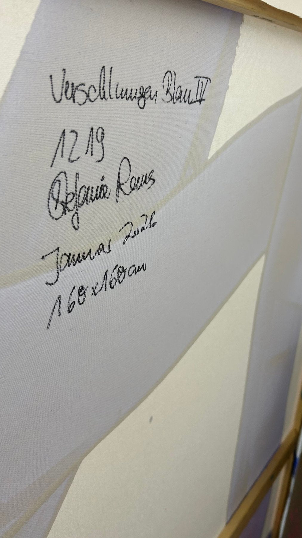 Blue Abstract XXL Painting 160x160 cm – Original Textured Artwork by Stefanie Raus