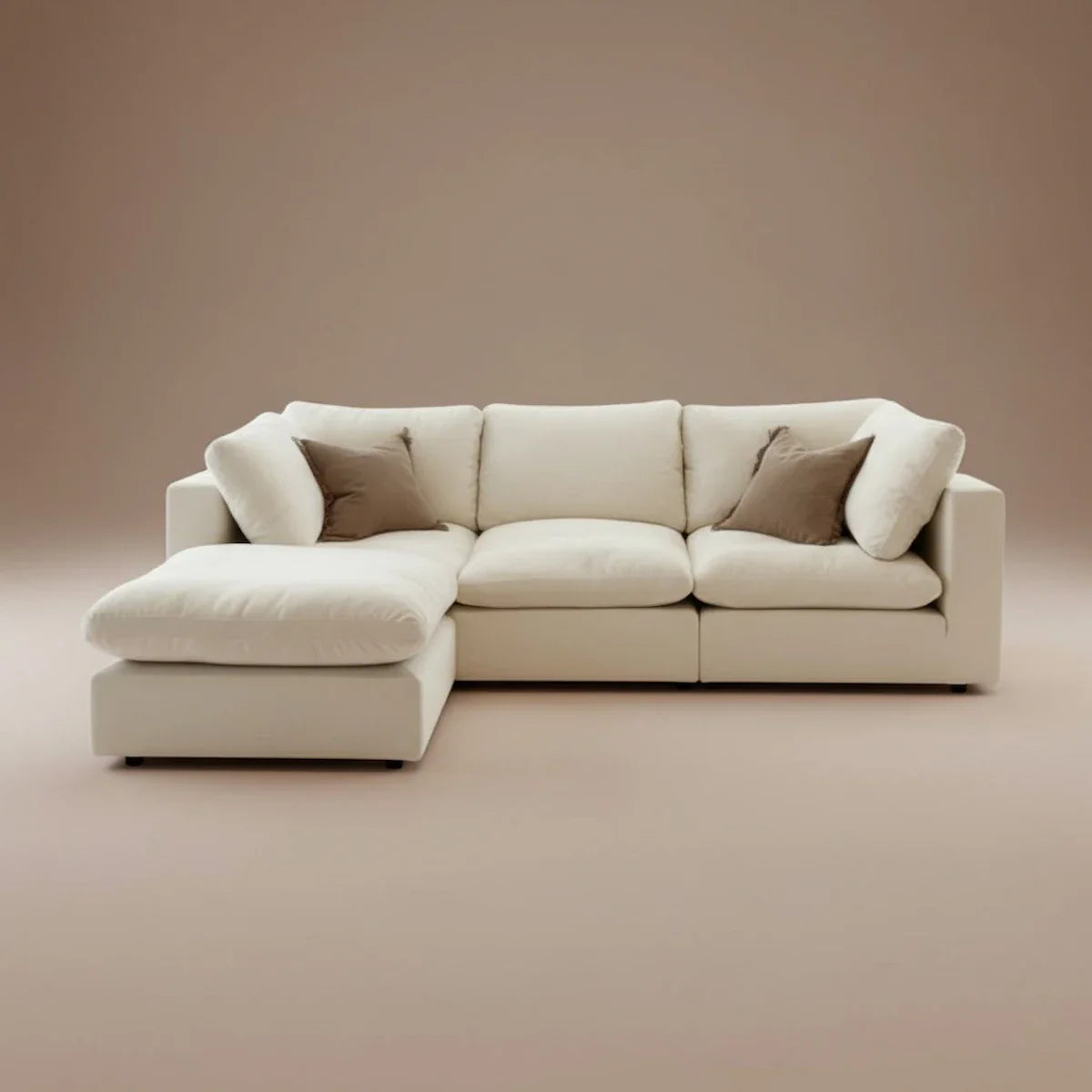 Cloud Nine Feather-Filled Sofa in Off White – Left Chaise by Casa Di Andi Dubai.