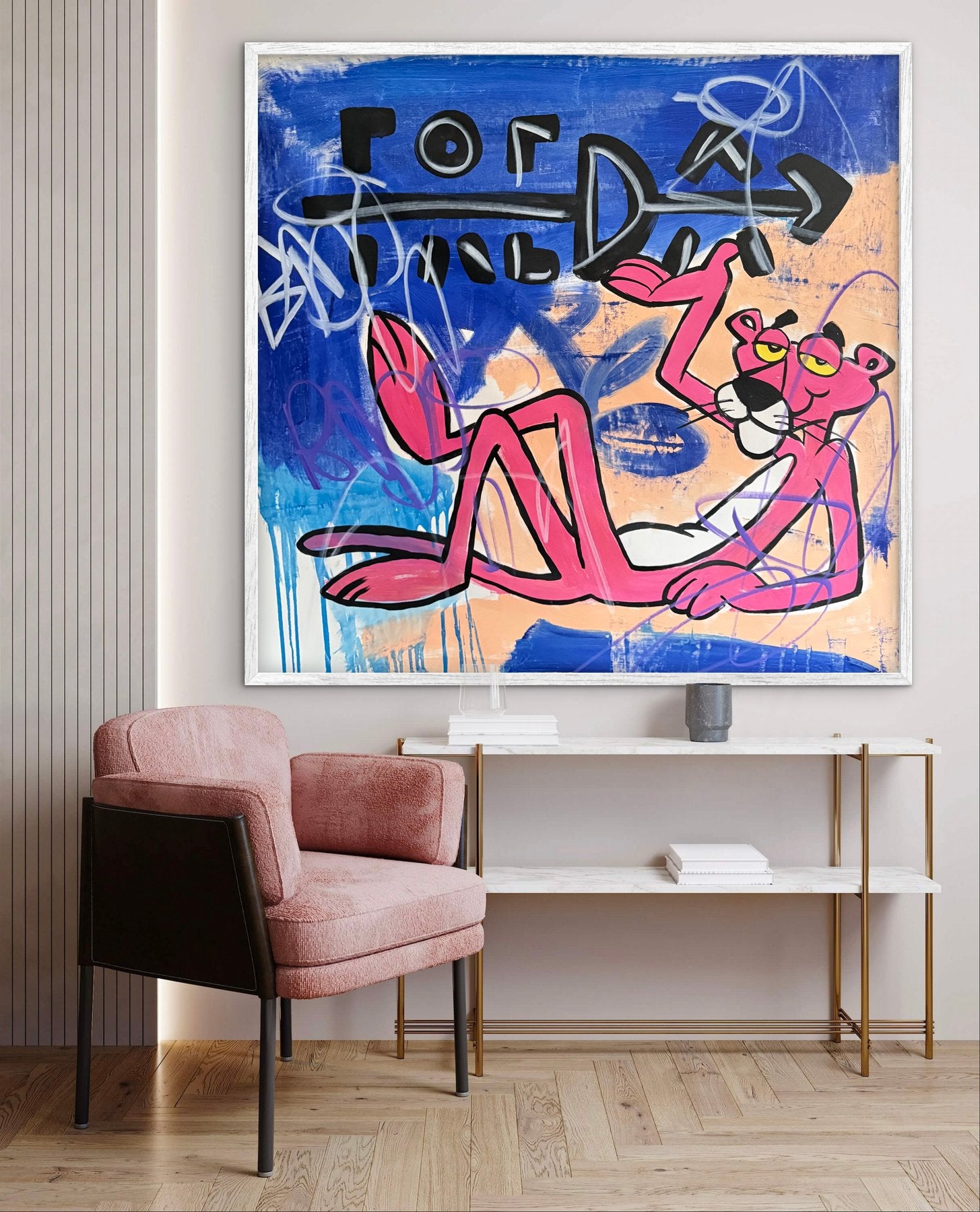 Pink Panther X — Freda People (Original Artwork) 105 × 105 cm