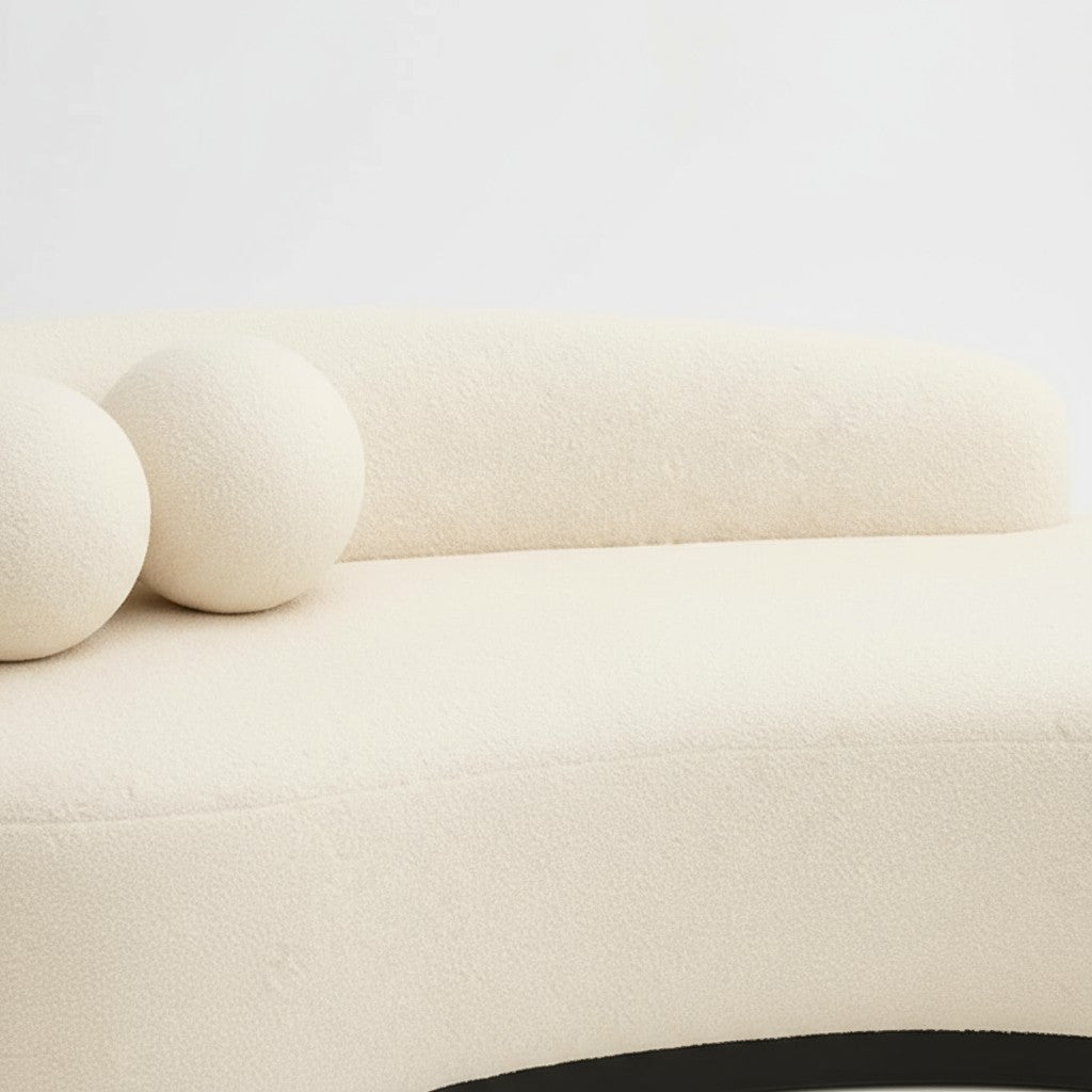 Luna 3-Seater Sofa — Cream Bouclé (Left Arm)