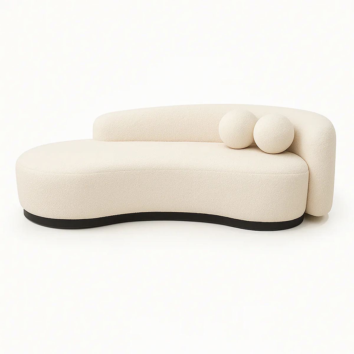 Luna 3-Seater Sofa — Cream Bouclé (Right Arm)