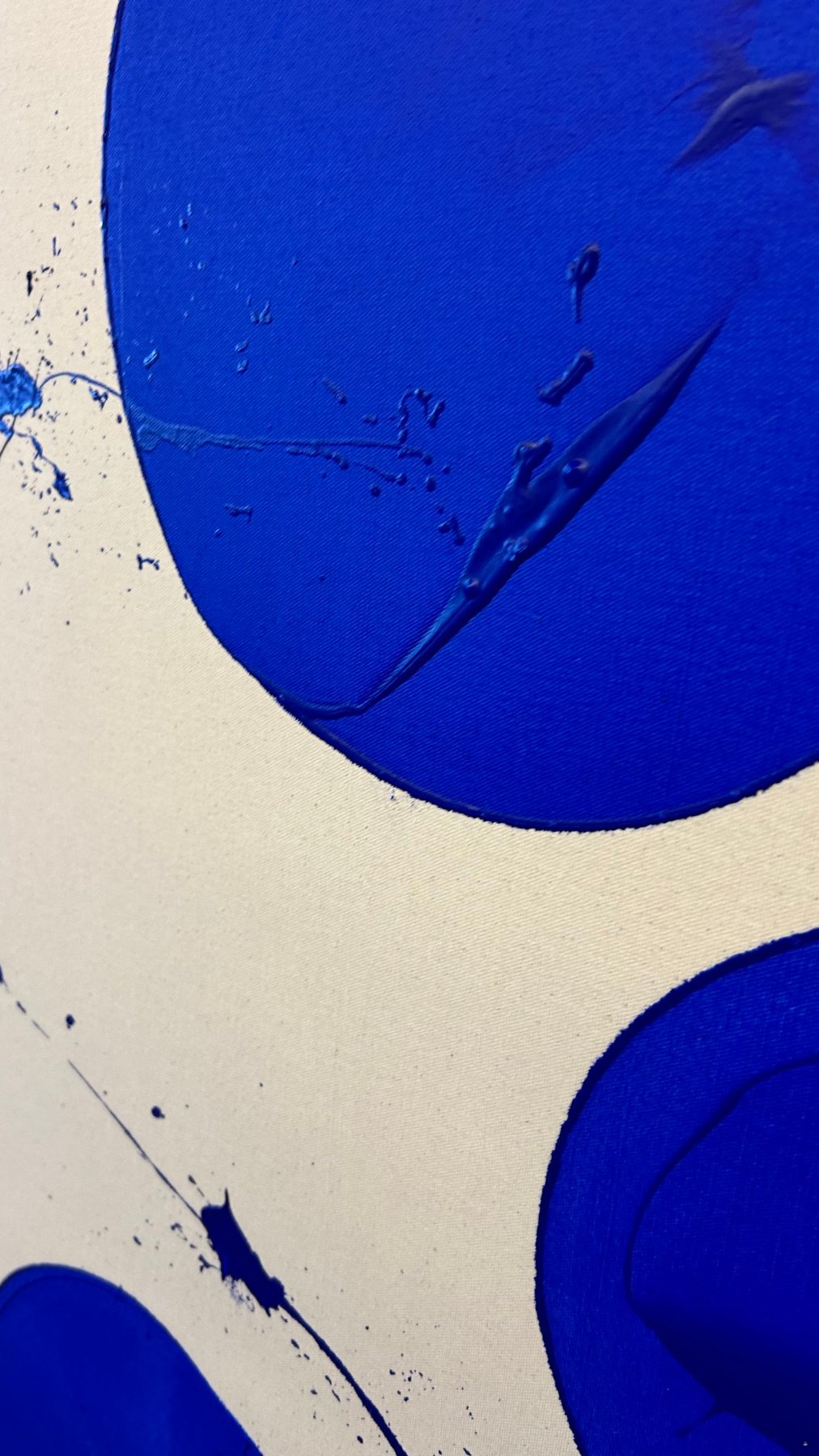 Blue Abstract Textured Painting XXL (175x155cm) – Original Wall Art by Stefanie Raus