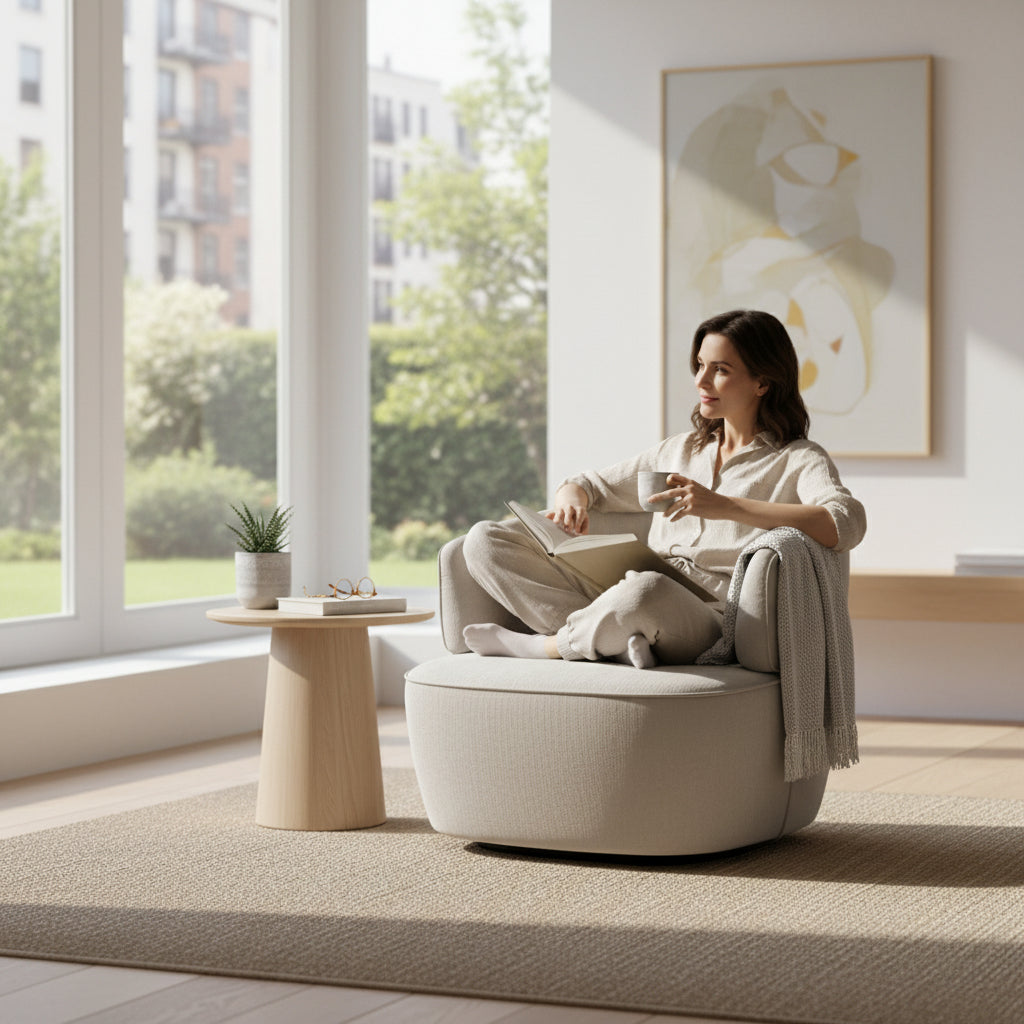 كنبة Mira منحنية بثلاثة مقاعد – أوف وايت