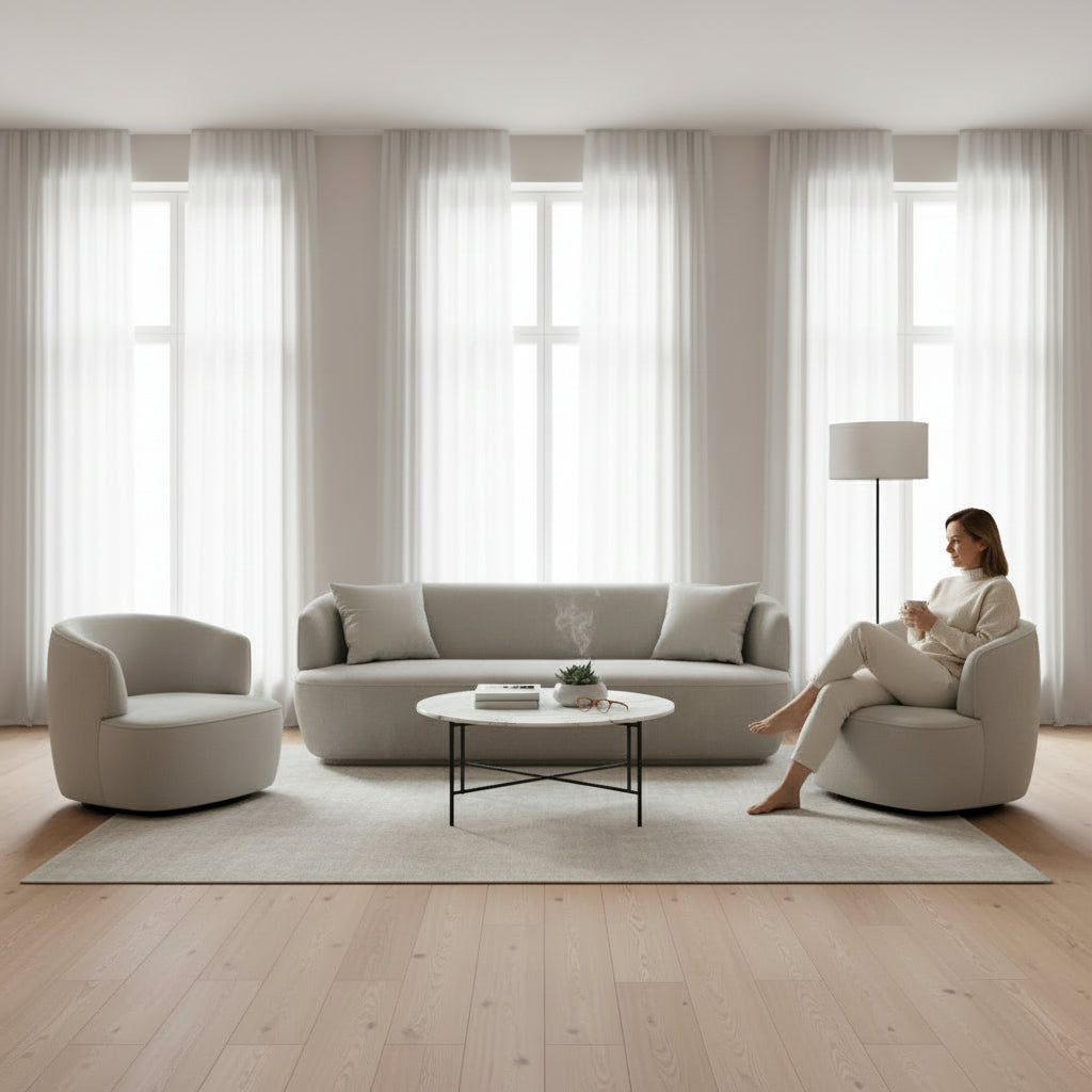 Ice Ice Baby 3-Seater Curved Sofa – Off White | FUNKY Di Andi