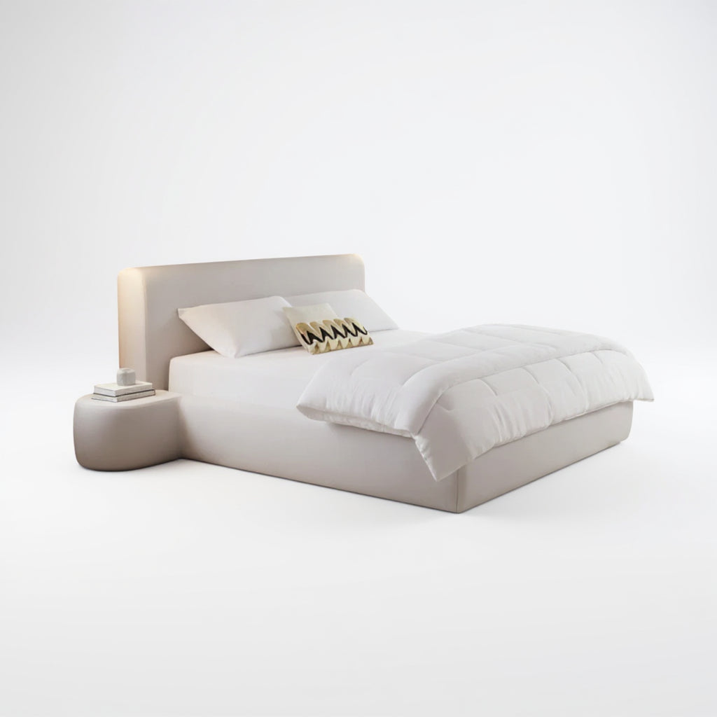 Marshmallow Bed by Funky di andi with soft rounded upholstery and plush padded headboard