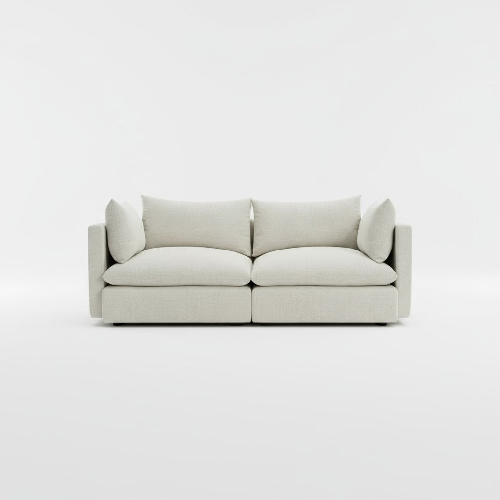 Vera 3-Seater Sofa — Stone Beige Woven Fabric