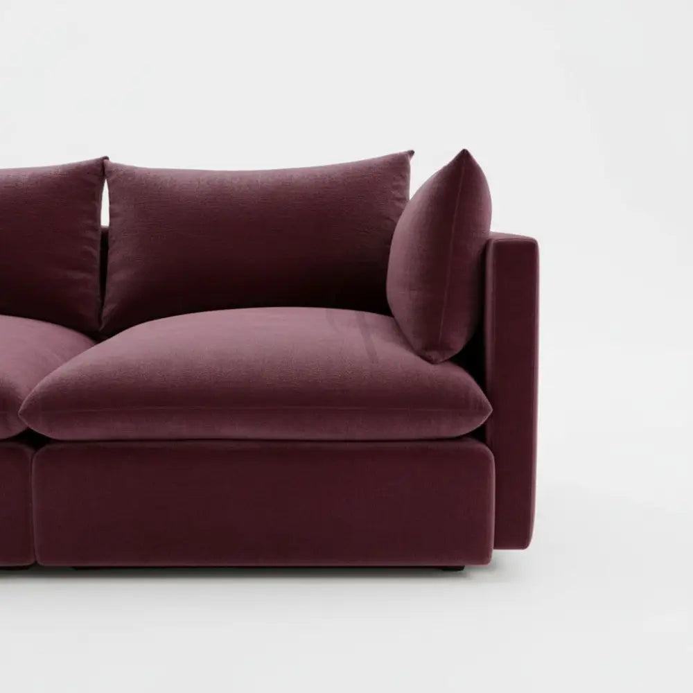 Close-up of velvet texture on Vera sofa Casa Di Andi
