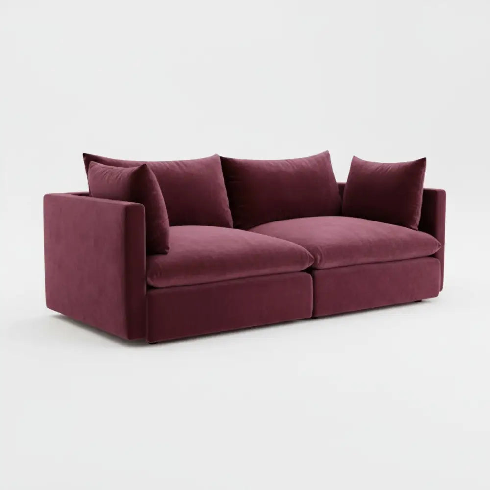Vera 3-Seater Sofa in burgundy velvet fabric by Casa Di Andi Dubai